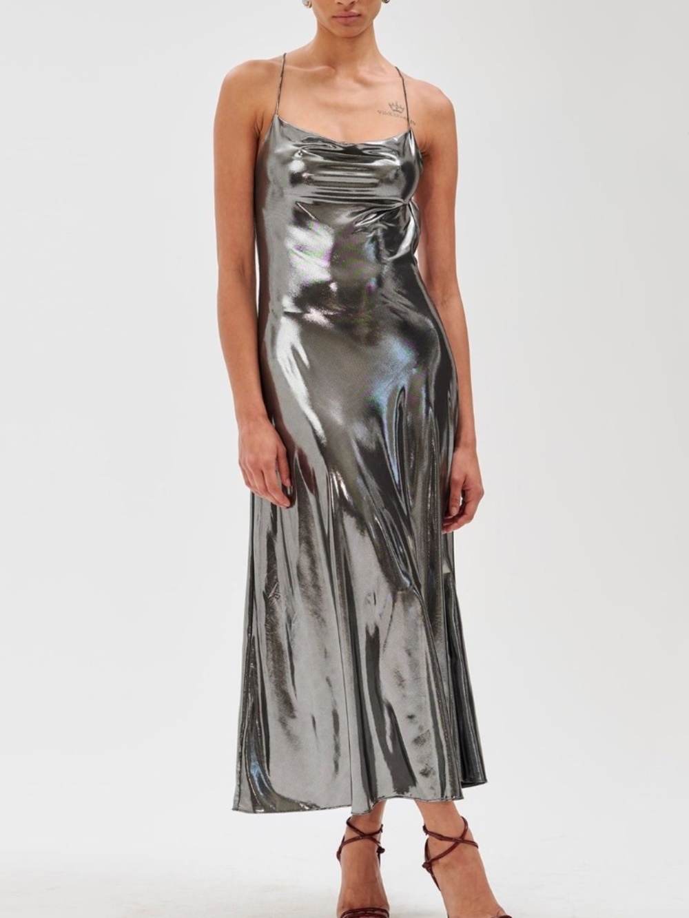 Ronny Kobo 'Aiysha' Slip Dress in Gunmetal
